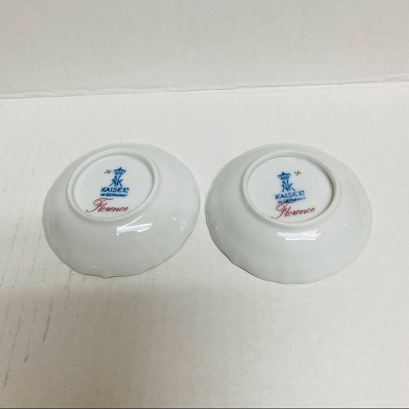 Kaiser porcelain trinket dish west Germany Florence pin vintage set of 2 - Picture 3 of 8